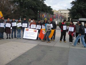 At the demostration