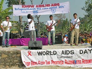 The AIDS day celebration with music. Photo: UNHCR