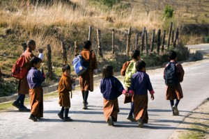 Children on the way to school