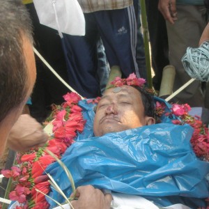 The dead body of Subba before the funeral